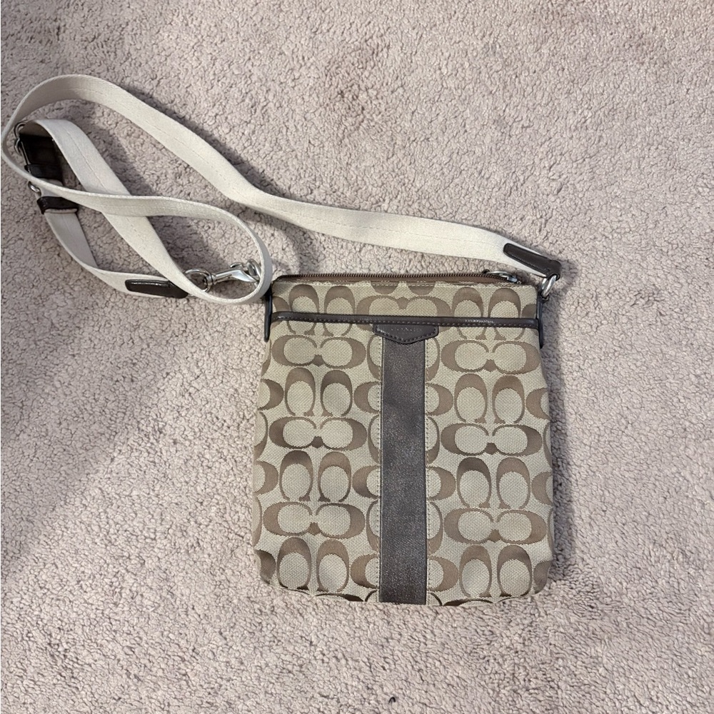 Coach Tan and Brown Crossbody Bag